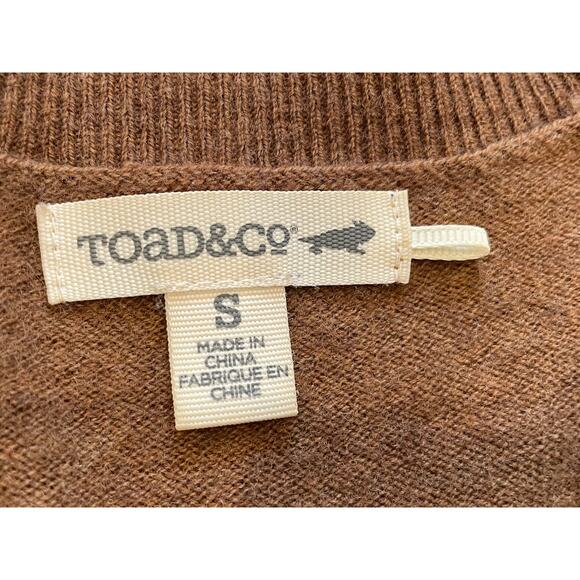 Toad & Co Lambswool Blend Colorblock Neutrals Trillium Crewneck Sweater, S - Picture 7 of 12